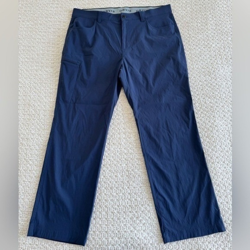 Orvis Men's Hiking Outdoor Utility Water Repellent Pants Blue Gorpcore Sz 38/29